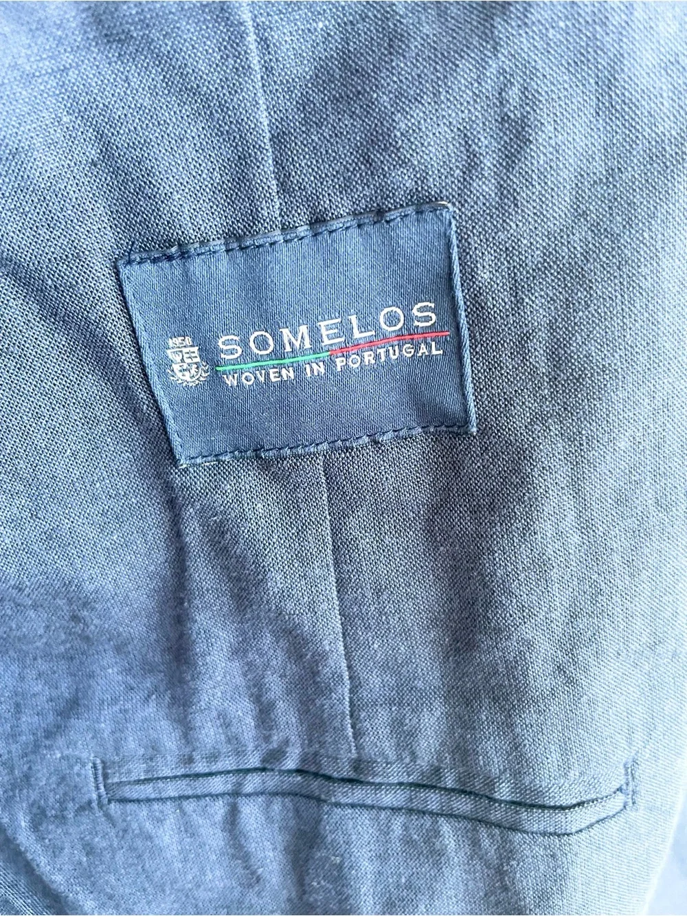 J Crew Mens Blazer Ludlow Unlined Somelos 44R Slim Navy Linen Cotton Summer